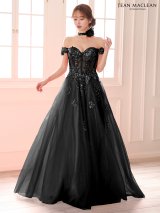 【JEAN MACLEAN/ジャンマクレーン】チョーカー付き/ オフショル/ シアー/ スパンコール/ レース/ フラワーモチーフ/ フレア/ Aライン/ プリンセス/ ロングドレス/ キャバドレス long[OF2A]