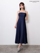 XSサイズあり【JEAN MACLEAN/ジャンマクレーン】サイドプリーツ/ キャミソール/ シフォン/ ハイウエスト切り替え/ ワンカラー/ Aライン/ フレア/ ワンピース/ ミディアムドレス/ キャバドレス[OF2A]