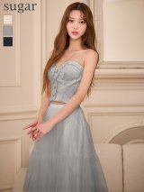 XSサイズあり【JEAN MACLEAN/ジャンマクレーン】ラメツイード/ ツイード/ キャミソール/ ティアード/ チュール/ フレア/ Aライン/ ロングドレス/ キャバドレス long[OF2A]