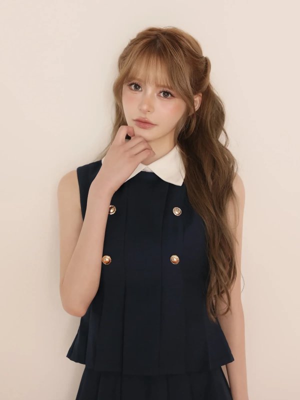 ネイビー モデル：咲希　身長：164cm　着用サイズ：Sサイズ