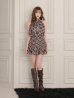 画像4: 【予約商品/9月中旬発送予定】XSサイズあり【ROBE de FLEURS/ローブドフルール】チェック柄/ シフォン/ サテン/ アメスリ/ フリル/ フレア/ セットアップ/ ミニドレス/ キャバドレス[OF08] (4)