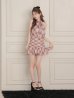 画像9: 【予約商品/9月中旬発送予定】XSサイズあり【ROBE de FLEURS/ローブドフルール】チェック柄/ シフォン/ サテン/ アメスリ/ フリル/ フレア/ セットアップ/ ミニドレス/ キャバドレス[OF08] (9)