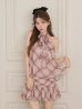 画像10: 【予約商品/9月中旬発送予定】XSサイズあり【ROBE de FLEURS/ローブドフルール】チェック柄/ シフォン/ サテン/ アメスリ/ フリル/ フレア/ セットアップ/ ミニドレス/ キャバドレス[OF08] (10)