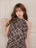 画像2: 【予約商品/9月中旬発送予定】XSサイズあり【ROBE de FLEURS/ローブドフルール】チェック柄/ シフォン/ サテン/ アメスリ/ フリル/ フレア/ セットアップ/ ミニドレス/ キャバドレス[OF08] (2)