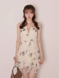 【予約商品/9月中旬発送予定】XSサイズあり【DEA./ディア】ツイード/ ハイネック/ ボウタイ/ ノースリーブ/ Aライン/ フレア/ セットアップ/ ミニドレス/ キャバドレス[OF08]