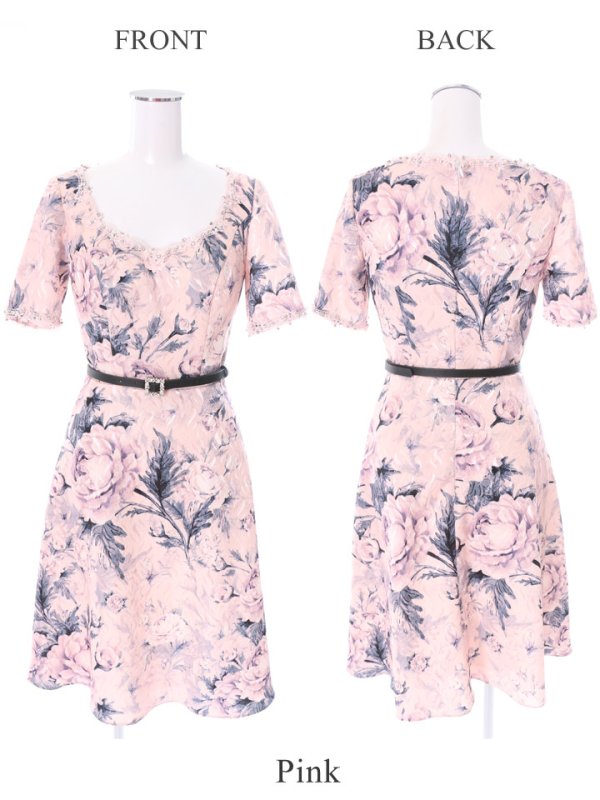 画像8: 【Alice/アリス】フラワープリント/ジャガード/フレア/キャバドレス【HC03】