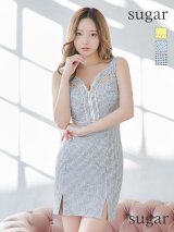 【予約商品/4月下旬発送予定】【Jessica/ジェシカ】パール/ ギンガムチェック/ フロントジップ/ カットアウト/ シアー/ ノースリーブ/ タイト/ ミニドレス/ キャバドレス【HC03】