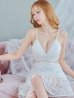画像8: 【Jessica/ジェシカ】 フラワーレース/ ゴールドチェーン/ Vネック/ キャミソール/ フリル/ アシンメトリー/ タイト/ ミディアムドレス/ キャバドレス【HC03】