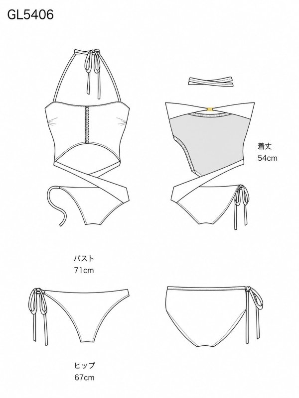 画像21: 【予約商品/6月上旬発送予定】【水着】【ROBE de FLEURS Glossy/ローブ・ド・フルール グロッシー】Backlace Cross Swimwear[OF08]