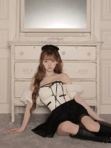 【予約商品/10月下旬発送予定】【ROBE de FLEURS/ローブドフルール】ラメ/ ツイード/ オフショルダー/ リボン/ チュール/ プリーツ/ セットアップ/ フレア/ ミニドレス/ キャバドレス[OF08]