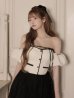 アイボリーxブラック　モデル：まみ　身長：161cm　着用サイズ：Sサイズ