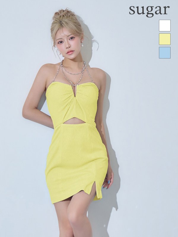 イエロー　モデル：如月れい　身長：156cm　着用サイズ：Sサイズ