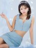 ブルー モデル：如月れい　身長：156cm　着用サイズ：Sサイズ