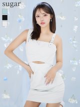 XSサイズあり【IRMA/イルマ】アシンメトリー/ ベルトショルダー/ カットアウト/ ストレッチ/ タイト/ ミニドレス/ キャバドレス[OF2A]