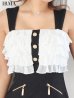 ホワイトxブラック モデル：如月れい　身長：156cm　着用サイズ：Sサイズ