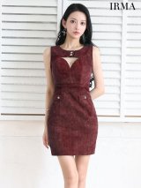 【予約商品/9月上旬-9月中旬発送予定】sugarオリジナルカラー・XSサイズあり【IRMA/イルマ】コーデュロイ/ ノースリーブ/ バストカットアウト/ ハイウエスト/ タイト/ ミニドレス/ キャバドレス[OF2A]