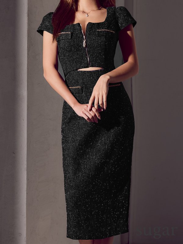 ブラック モデル：カレン　身長：153cm 着用サイズ：7号(Sサイズ)