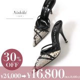 【COMEX】 2color/ 10.5cmヒール/ ミュール/ ピンヒール/ レザー/ 異素材コンビ/ ポインテッドトゥ/ ハイヒール/ パンプス[OF02JH]