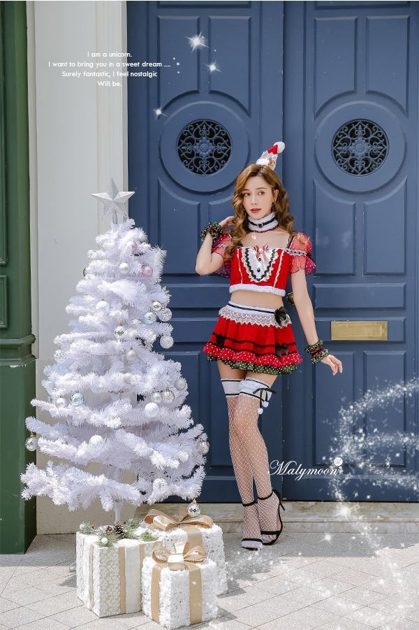 画像8: 【即日発送】【クリスマスコスプレ7点セット】【Malymoon/マリームーン】パフスリーブサンタクロース[YMT]