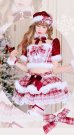 画像1: 【クリスマスコスプレ11点セット】【Malymoon/マリームーン】ホワイトヴェールチェックサンタ【2サイズ/1カラー】【予約/12月上旬発送予定】[HC03] (1)