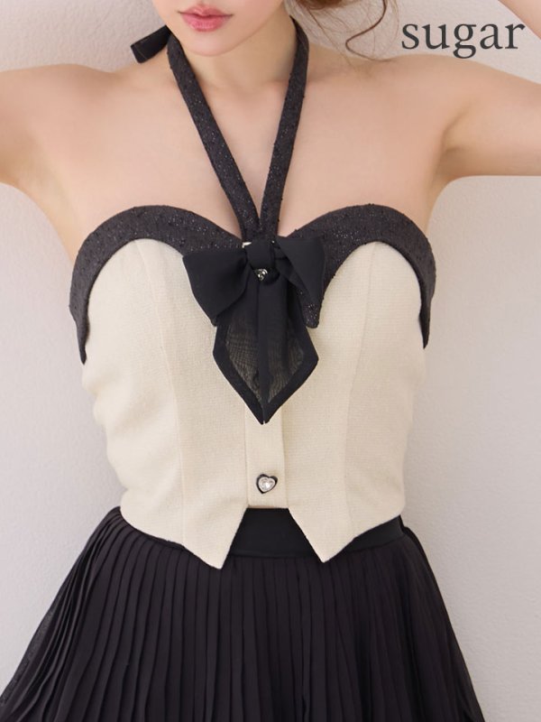 ホワイト×ブラック　モデル：ゆめ　身長：160cm　着用サイズ：Sサイズ