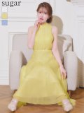 sugarオリジナルカラーあり【JEAN MACLEAN/ジャンマクレーン】ハイネック/ ネックリボン/ シフォン/ ノースリーブ/ フレア/ ワンピース/ ロングドレス/ キャバドレス long[OF2A]