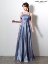 【予約商品/1月下旬発送予定】【JEAN MACLEAN/ジャンマクレーン】オフショルダー/ サテン/ キャミソール/ ハイウエスト/ アシンメトリー/ ワンカラー/ Aライン/ タック/ ロングドレス/ キャバドレス long[OF2A]