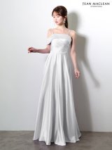 【予約商品/1月下旬発送予定】【JEAN MACLEAN/ジャンマクレーン】オフショルダー/ サテン/ キャミソール/ ハイウエスト/ アシンメトリー/ ワンカラー/ Aライン/ タック/ ロングドレス/ キャバドレス long[OF2A]