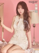 【予約商品/2月下旬発送予定】XSサイズあり【IRMA/イルマ】立体レース/ フラワー刺繍/ チュール/ スパンコール/ ビジュー/ バストジップ/ ノースリーブ/ フレア/ ミニドレス/ キャバドレス[OF2A]