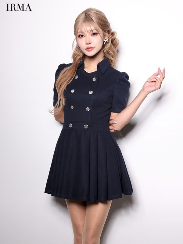 ネイビー モデル：如月れい　身長：156cm　着用サイズ：Sサイズ