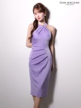 【予約商品/2月下旬発送予定】XSサイズあり【JEAN MACLEAN/ジャンマクレーン】 アメリカンスリーブ/ サイドタック/ サテン/ ワンカラー/ ひざ丈/ ストレッチ/ タイト/ ミディアムドレス/ キャバドレス[OF2A]