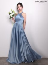 【JEAN MACLEAN/ジャンマクレーン】ストレッチサテン/ ワンカラー/ フレア/ アメスリ/ ロング/ キャバドレス long[OF2A]