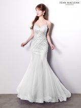 【JEAN MACLEAN/ジャンマクレーン】シアー/ チュール/ ビジュー/ フリル/ ネット/ キャミ/ ノースリーブ/ マーメイド/ プリンセス/ ロングドレス/ キャバドレス long[OF2A]