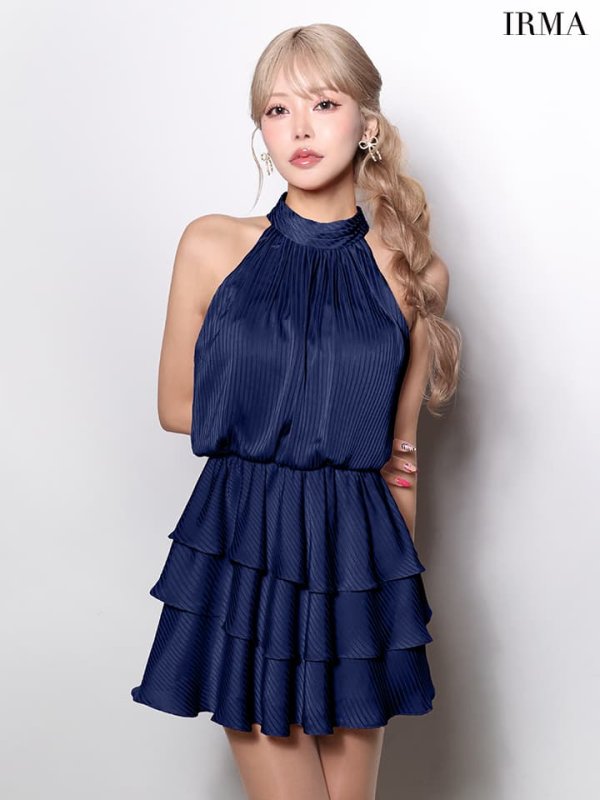 パープルネイビー モデル：如月れい　身長：156cm　着用サイズ：Sサイズ