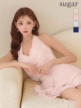 XSサイズあり【IRMA/イルマ】バストドレープ/ ティアード/ 2段フリル/ ホルターネック/ リボン/ メロウフリル/ シフォン/ フレア/ ミニドレス/ キャバドレス[OF2A]