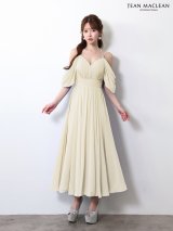 【予約商品/4月下旬発送予定】Lサイズあり【JEAN MACLEAN/ジャンマクレーン】シフォン/ タック/ ワンカラー/ キャミ/ 半袖/ ウエストマーク/ フレア/ ワンピース/ ミディアムドレス/ キャバドレス[OF2A]