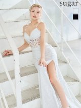 【IRMA/イルマ】マーメイド/ スパンコール/ ラメニット/ キャミソール/ スリット/ シアー/ ロングドレス/ キャバドレス long[OF2A]