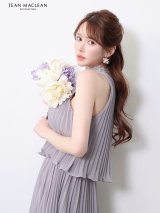 【予約商品/4月下旬発送予定】【JEAN MACLEAN/ジャンマクレーン】シフォン/ ネックビジュー/ ノースリーブ/ バストカット/ プリーツ/ フリル/ フレア/ ロングドレス/ キャバドレス long[OF2A]