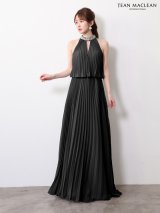 【予約商品/4月下旬発送予定】【JEAN MACLEAN/ジャンマクレーン】シフォン/ ネックビジュー/ ノースリーブ/ バストカット/ プリーツ/ フリル/ フレア/ ロングドレス/ キャバドレス long[OF2A]