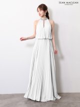 【予約商品/4月下旬発送予定】【JEAN MACLEAN/ジャンマクレーン】シフォン/ ネックビジュー/ ノースリーブ/ バストカット/ プリーツ/ フリル/ フレア/ ロングドレス/ キャバドレス long[OF2A]