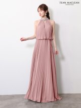 【予約商品/4月下旬発送予定】【JEAN MACLEAN/ジャンマクレーン】シフォン/ ネックビジュー/ ノースリーブ/ バストカット/ プリーツ/ フリル/ フレア/ ロングドレス/ キャバドレス long[OF2A]