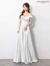 【JEAN MACLEAN/ジャンマクレーン】サテン/ オフショル/ バストドレープ/ キャミ/ ワンカラー/ ワンピース/ ロングドレス/ キャバドレス long[OF2A]