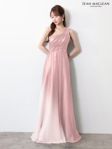 【JEAN MACLEAN/ジャンマクレーン】ビジュー/ 刺繍/ シフォン/ グラデーション/ ワンショルダー/ フレア/ Aライン/ ロングドレス/ キャバドレス long[OF2A]