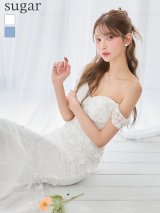 【JEAN MACLEAN/ジャンマクレーン】マーメイド/ スパンコール/ パール/ ビーズ/ 立体フラワー/ オフショル/ ロングドレス/ キャバドレス long[OF2A]