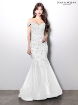 【JEAN MACLEAN/ジャンマクレーン】マーメイド/ スパンコール/ パール/ ビーズ/ 立体フラワー/ オフショル/ ロングドレス/ キャバドレス long[OF2A]