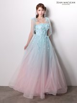 【JEAN MACLEAN/ジャンマクレーン】立体フラワー/ 刺繍/ スパンコール/ チュール/ ストール付き/ フレア/ プリンセス/ ロングドレス/ キャバドレス long[OF2A]