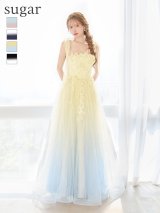 【JEAN MACLEAN/ジャンマクレーン】立体フラワー/ 刺繍/ スパンコール/ チュール/ ストール付き/ フレア/ プリンセス/ ロングドレス/ キャバドレス long[OF2A]