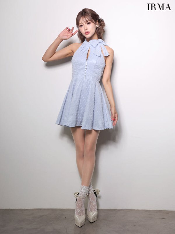 ブルー　モデル：如月れい　身長：156cm　着用サイズ：Sサイズ
