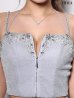 アイリスグレー モデル：如月れい　身長：156cm　着用サイズ：Mサイズ