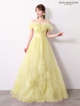 【JEAN MACLEAN/ジャンマクレーン】オフショル/ フリル/ 立体フラワー/ チュール/ オーガンジー/ フレア/ プリンセス/ ロングドレス/ キャバドレス long[OF2A]